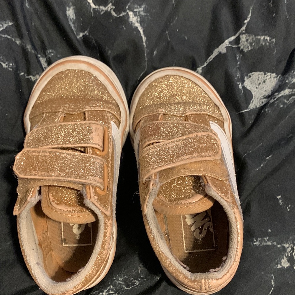 Toddler gold glitter vans
